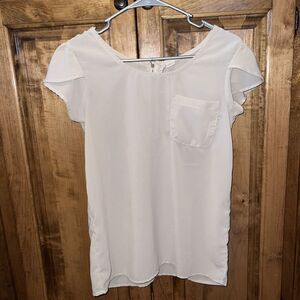 Japna Women Short‎ Sleeve Blouse Small Light Tan